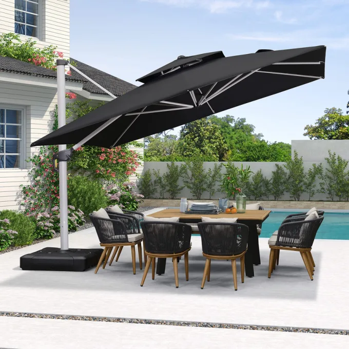 ☀️Summer Clearance💝Solar LED Cantilever Parasol