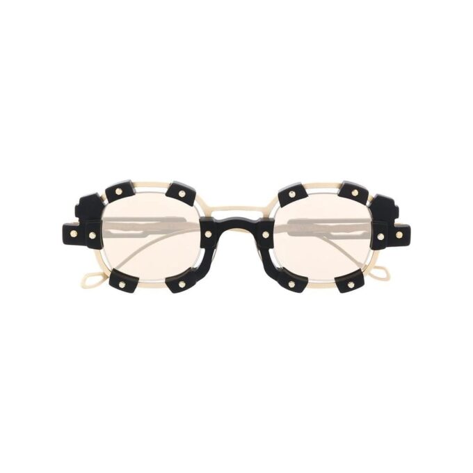 round-frame disjointed detail sunglasses