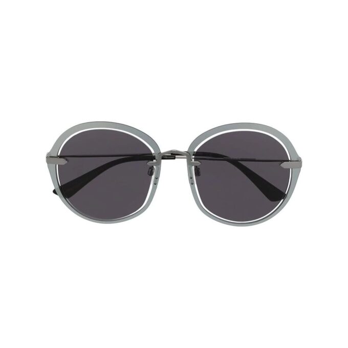 layered round frame sunglasses