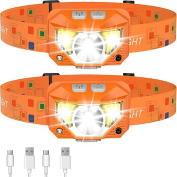 Headlamp Flashlight, LED Rechargeable Headlight with White Red Light,Waterproof Motion Sensor Head Lamp forOutdoor Camping Running Fishing