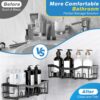 Adhesive Shower Shelf, 5 Pack Rust-Proof Stainless Steel Bathroom Organizer Rack, Large Capacity, No Drilling Required Rack for Bathroom Storage and Home Decoration - Image 2