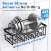 Adhesive Shower Shelf, 5 Pack Rust-Proof Stainless Steel Bathroom Organizer Rack, Large Capacity, No Drilling Required Rack for Bathroom Storage and Home Decoration - Image 3