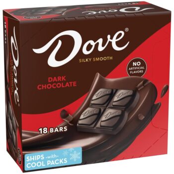 DOVE Candy Dark Chocolate Bars, Full Size, 1.4 Ounce (18 Count) Box