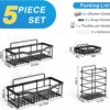 Adhesive Shower Shelf, 5 Pack Rust-Proof Stainless Steel Bathroom Organizer Rack, Large Capacity, No Drilling Required Rack for Bathroom Storage and Home Decoration - Image 4