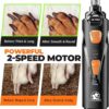 Dog Nail Grinder with 2 LED Lights Powerful 2 Speeds Ultra Quiet Dog Nail Trimmer with 3 Grinding Wheels Rechargeable Pet Dog Nail Clippers for Large Medium Small Dogs Dog Nail Files Cat Nail Clippers. - Image 5