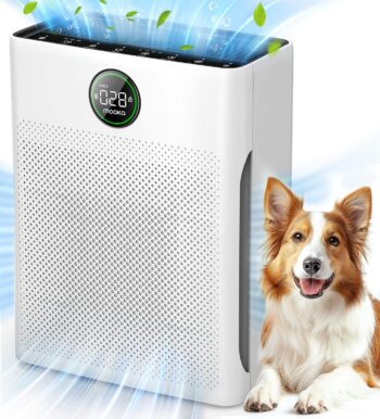 purifier for Home Pets with Washable Filter,  Quality Sensor Air Cleaner for Bedroom, Dorm room, Pets, Office