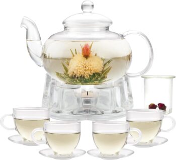 GLASS TEAPOT WITH CUPS