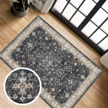 Black washable carpet